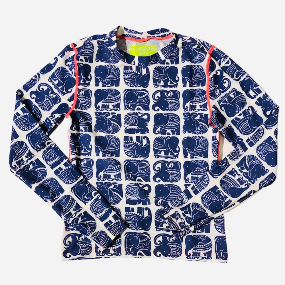 Crewcuts 14 swim rashguard top elephant